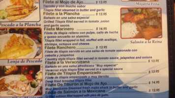 Mariscos La Playa menu