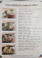 Tanakaya Japanese Soba menu