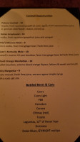 The Hobnob menu