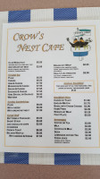 Crow's Nest Cafe menu