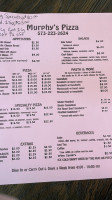 Murphy's Pizza menu