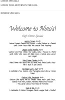 Nino's Family menu