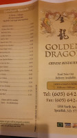 Golden Dragon menu