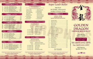 Golden Dragon menu