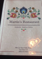 Martin's menu