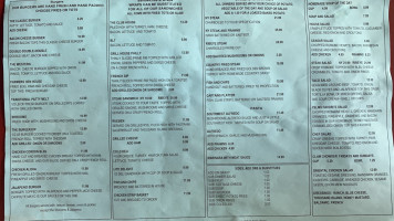 Tahoma Valley Grill menu