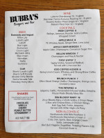 Bubba's menu