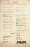 Cazadores Bar menu