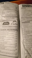 Wankers Corner Saloon Cafe menu