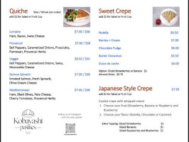 Chez Kobayashi Pastries menu