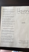 Havana menu