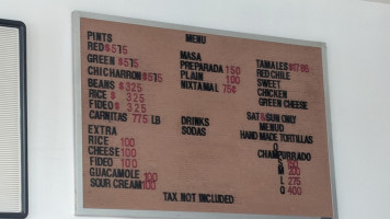 Vargas Mexicatessen menu