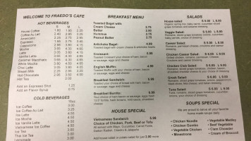 Mary's Cafe menu