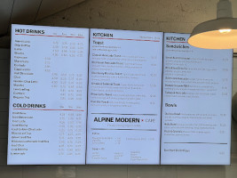 Alpine Modern Cafe menu