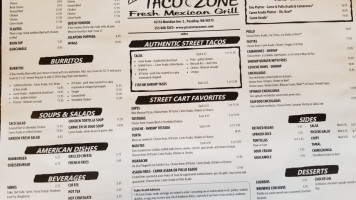 Picazo's Taco Zone menu