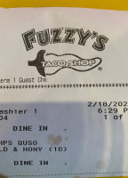 Fuzzy's Taco Shop menu