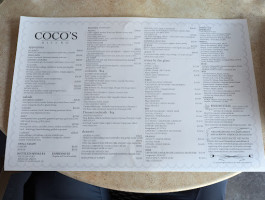 Coco's Bistro menu