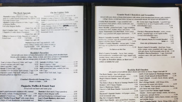 Granite Rock Grill menu