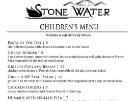 Stone Water At 3 Peaks Marina menu