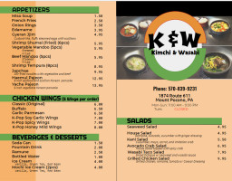 Kimchi And Wasabi menu