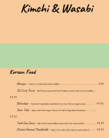 Kimchi And Wasabi menu