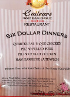 Callears Bar-b-que Restaurant And Catering menu