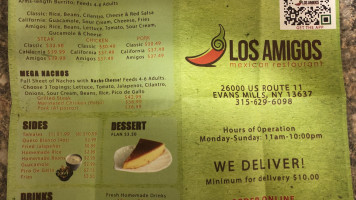 Los Amigos Mexican menu