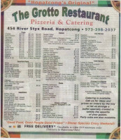 The Grotto menu