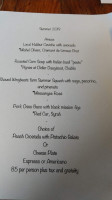 Water Street Bistro menu