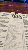 The Hills Pub menu