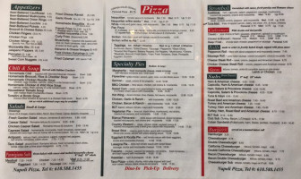 Napoli Pizza menu