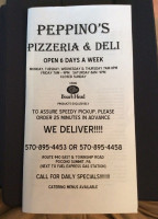 Peppino's Pizzeria Deli menu