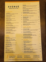 Avenue American Bistro menu