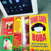 Dana Café Boba menu