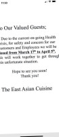 The East Asian Cuisine inside