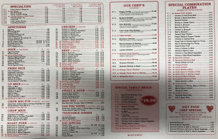 Ming Moon Chinese menu