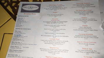 Saltwater Café menu