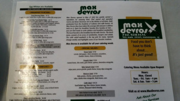 Max Devros menu