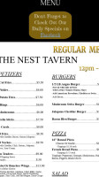 The Nest Tavern menu