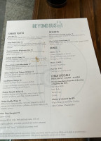 Beyond Sushi menu