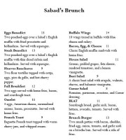 Sabad's menu