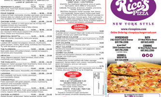 Rico's Pizza New York Style food