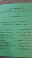 Do Drop In Mexican Cafe menu