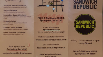 Sandwich Republic menu