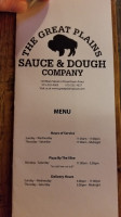 The Great Plains Sauce Dough Co. menu