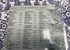 Pearl Addie's Cafe menu