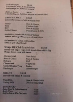 Arties Place menu