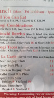 Sizzlingogi menu