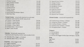 Startup Teriyaki Wok menu