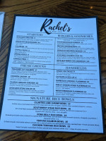 Rachel's Grill menu